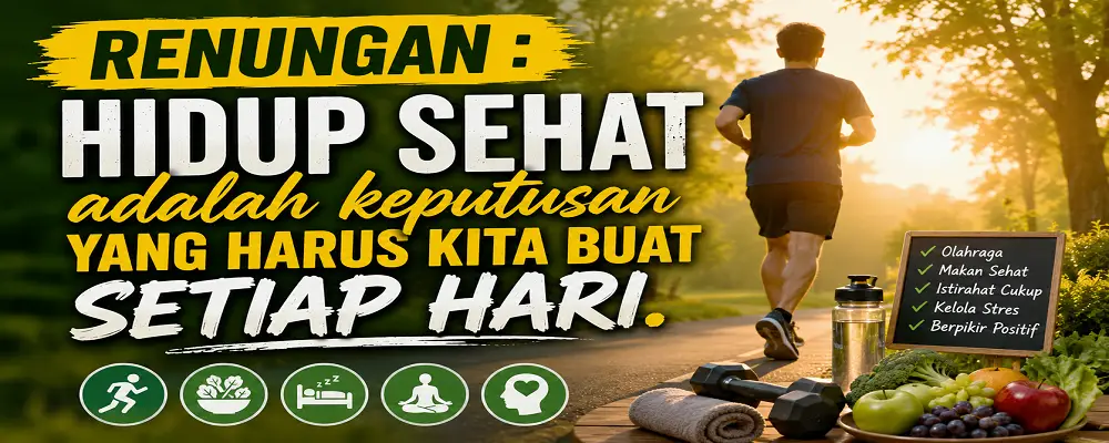 Hidup sehat adalah keputusan yang harus kita buat setiap hari.