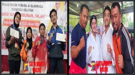 Ikut Kejuaraan Karate Piala Tokoh Pora Tapsel, Atlit Karo Raih Juara BOB