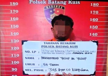 Diduga Pelaku Pencuri Dengan Mengaku Petugas PLN, Muhammad Yusuf Diciduk Aparat Polsek Batangkuis