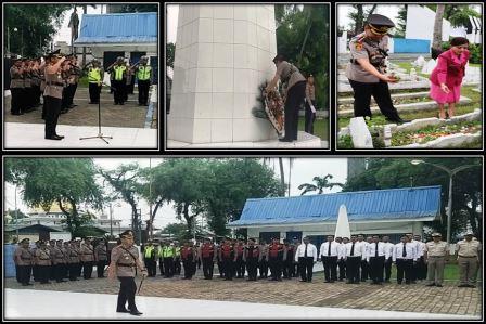 Sambut HUT Bhayangkara Ke 78, Polresta Deli Serdang Gelar Upacara Dan Ziarah Ke Taman Makam Pahlawan Mengenang Jasa-Jasa Para Pahlawan