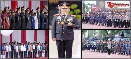 Puncak peringatan Hari Bhayangkara Ke-78 yang digelar Senin 1 Juli 2024 di Lapangan KS Tubun Mapolda Sumut.