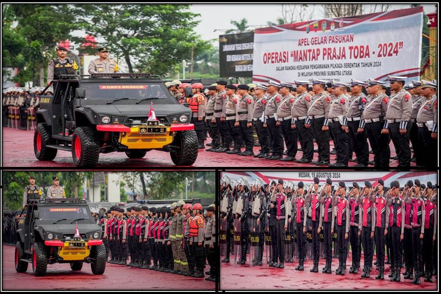 Kapolda Sumut Pimpin Apel Gelar Pasukan Operasi Mantap Praja Toba 2024