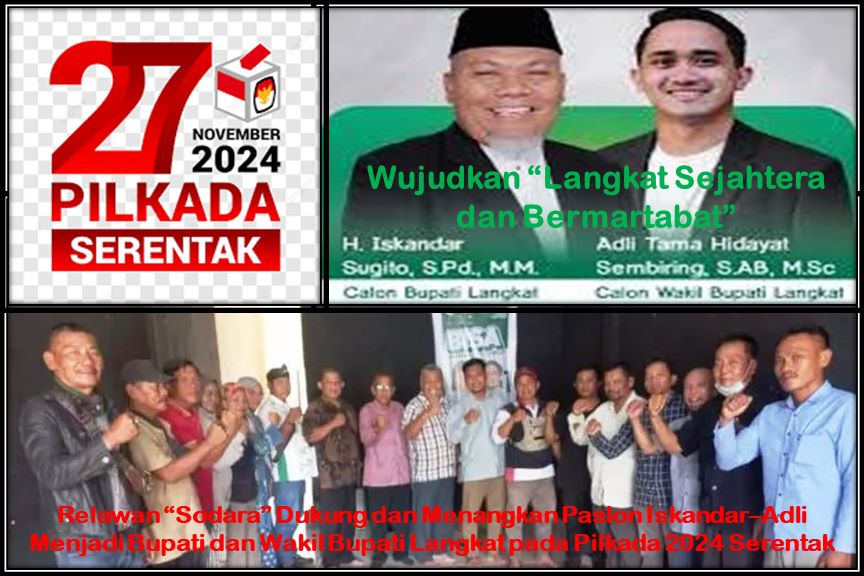 Wujudkan “Langkat Sejahtera dan Bermartabat”, Relawan “Sodara” Dukung dan Menangkan Paslon Iskandar–Adli Menjadi Bupati dan Wakil Bupati Langkat pada Pilkada 2024 Serentak