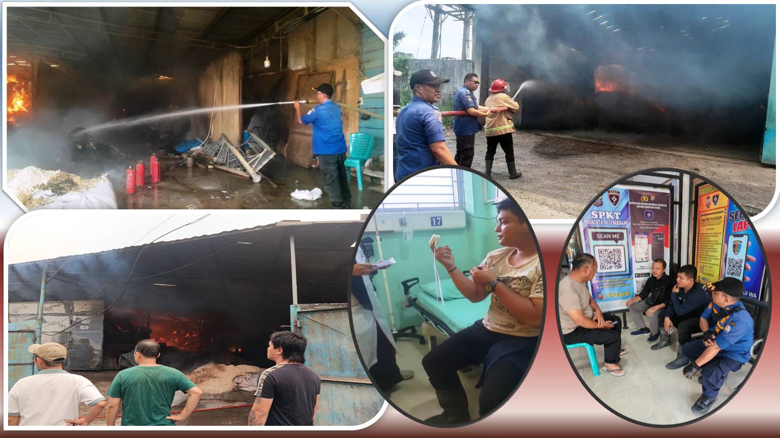 Kini kedua petugas damkar itu sedang melakukan visum untuk melengkapi bukti Laporan Pengaduan ke polisi.
