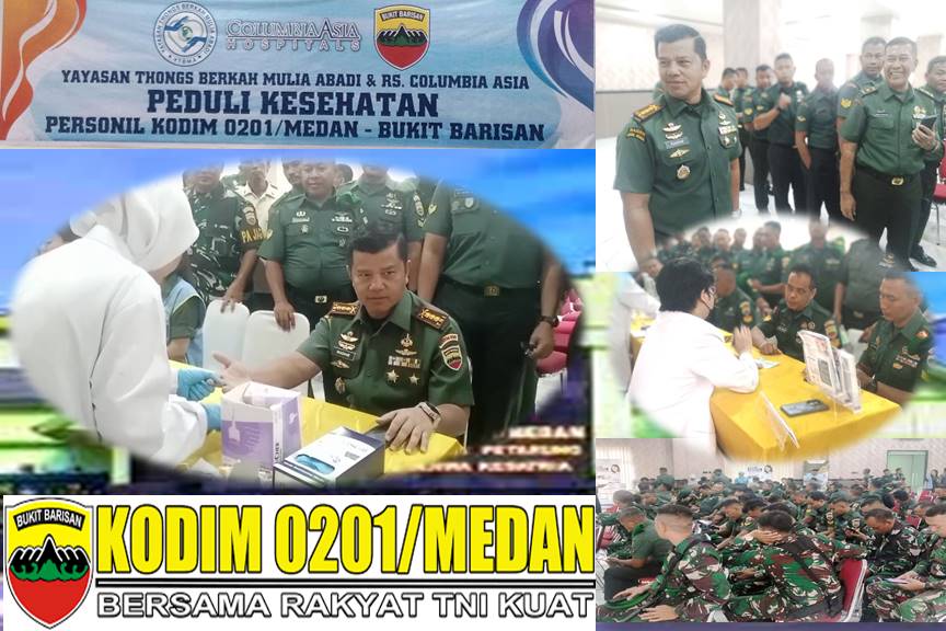 Bekerjasama Dengan Yayasan Thongs, Kodim 0201Medan Gelar Pemeriksaan Kesehatan, Dukung Prajurit Tetap Sehat dalam Menjalankan Tugas