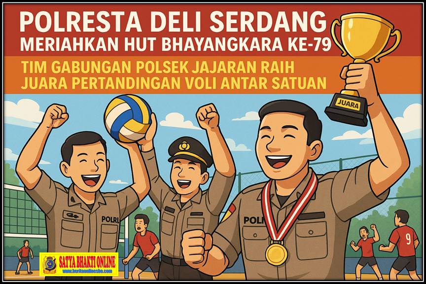 Tim Gabungan Polsek Jajaran Raih Juara Pertandingan Voli Antar Satuan