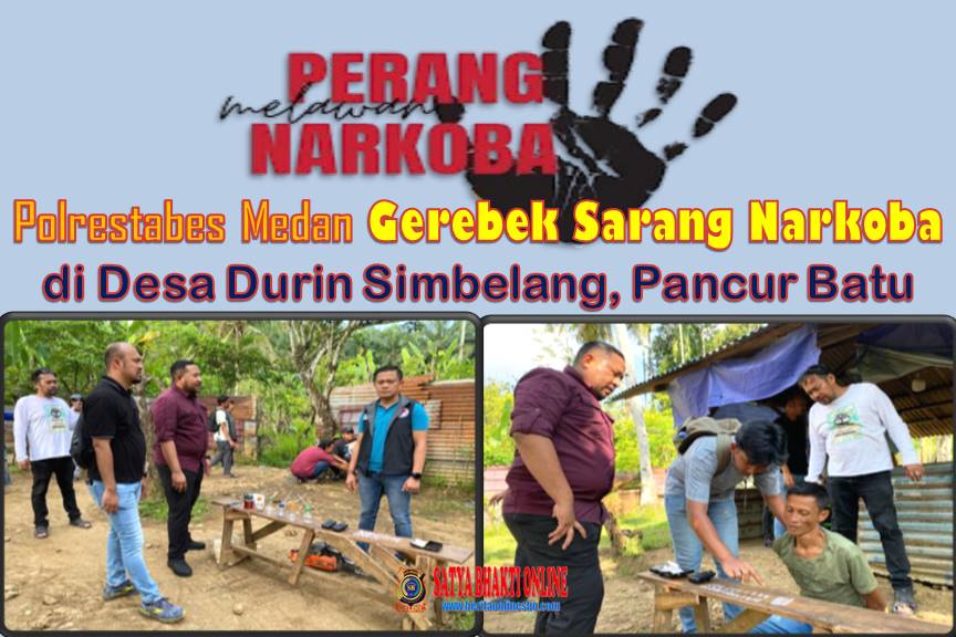 Perang Melawan Narkoba, Polrestabes Medan Gerebek Sarang Narkoba di Desa Durin Simbelang, Pancur Batu
