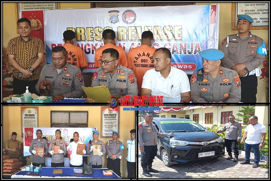 Ungkap Kasus Narkotika, Polres Padang Lawas Amankan 3 Tersangka Beserta BB 44 Kg Ganja