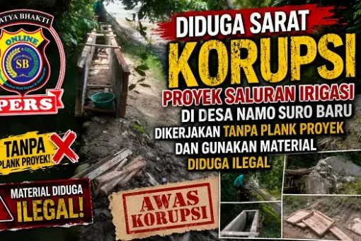 Diduga Sarat Korupsi, Proyek Saluran Irigasi di Desa Namo Suro Baru Dikerjakan Tanpa Plank Proyek dan Gunakan Material Diduga Ilegal