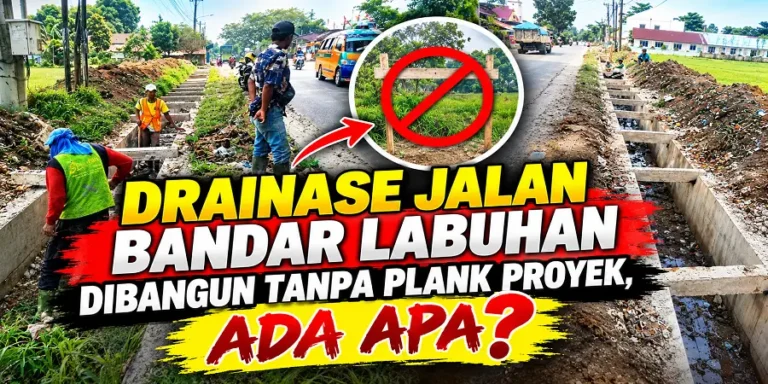 Drainase Jalan Bandar Labuhan Dibangun Tanpa Plank Proyek, Ada Apa”